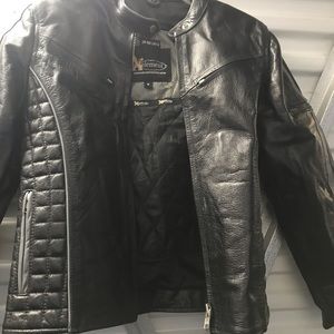 Genuine leather motorcycle jacket